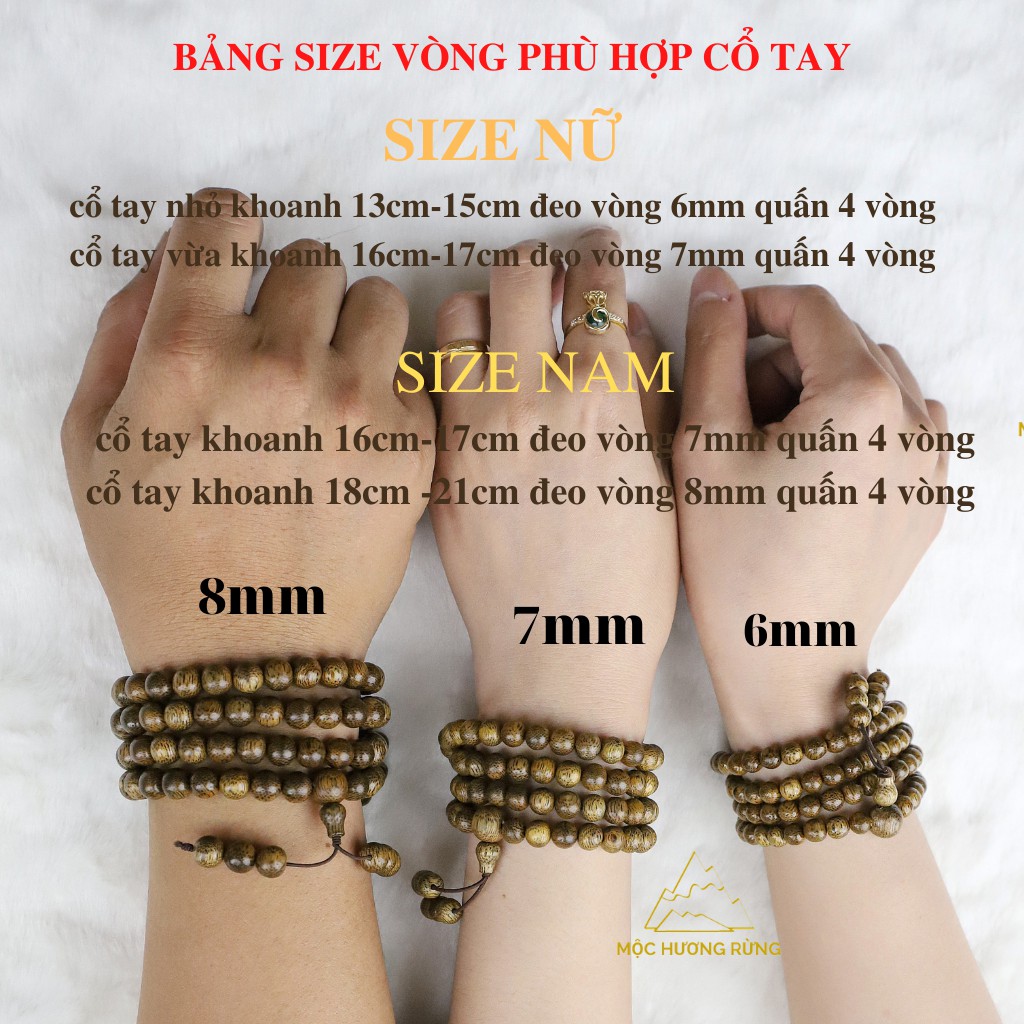 Vòng tay trầm hương chuỗi tràng hạt 108 hạt cho nam và nữ size 6-7-8mm_ mochuongrung_888 | BigBuy360 - bigbuy360.vn