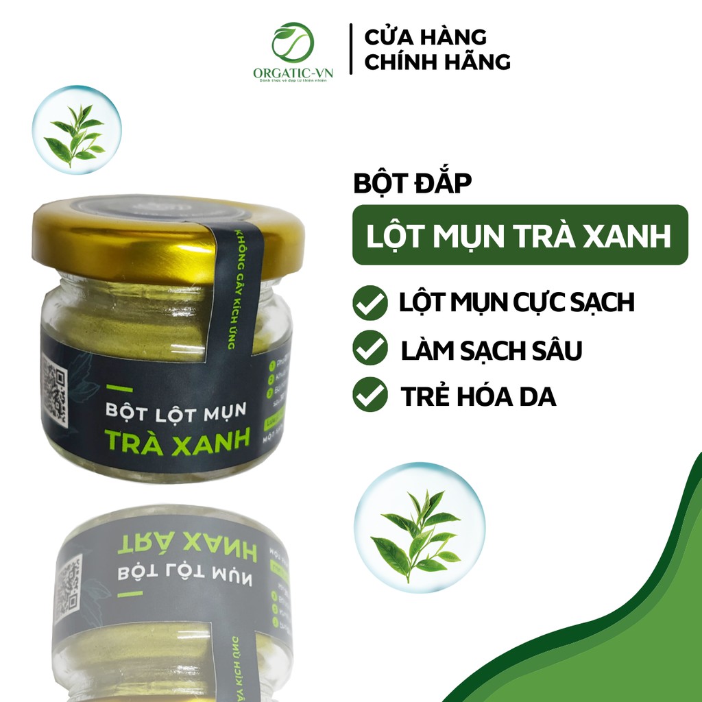 Bột lột mụn Trà Xanh Matcha Nguyên chất Organic - Handmade - LM005