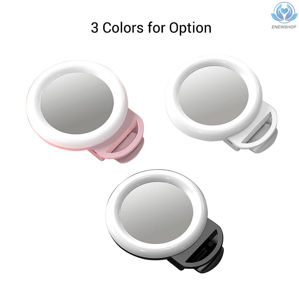 Đèn Led Tròn Mini Rgb Có Kẹp Gắn Điện Thoại Kèm Gương Và Đèn Có Thể Sạc Lại Tiện Dụng | BigBuy360 - bigbuy360.vn