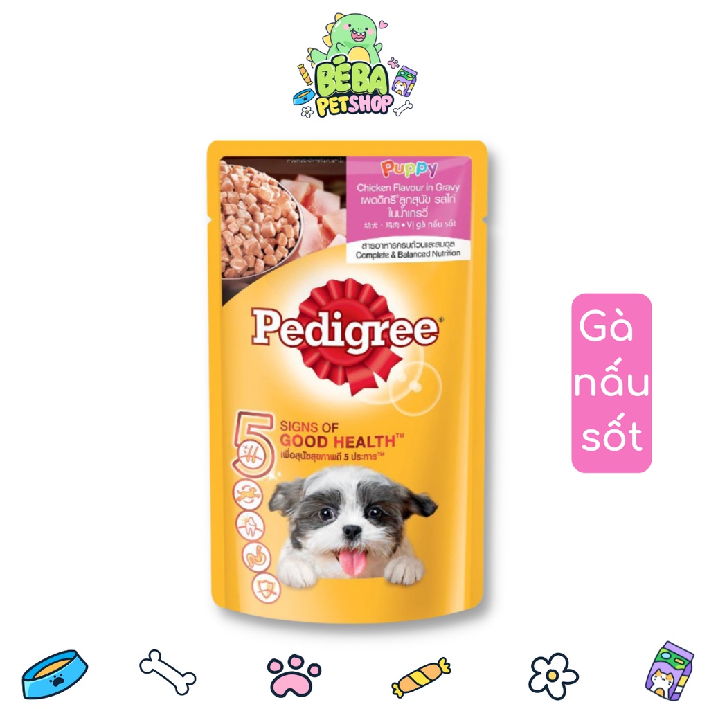 Pate cho chó con Pedigree vị gà nấu sốt gói 130g | Bé Ba Petshop