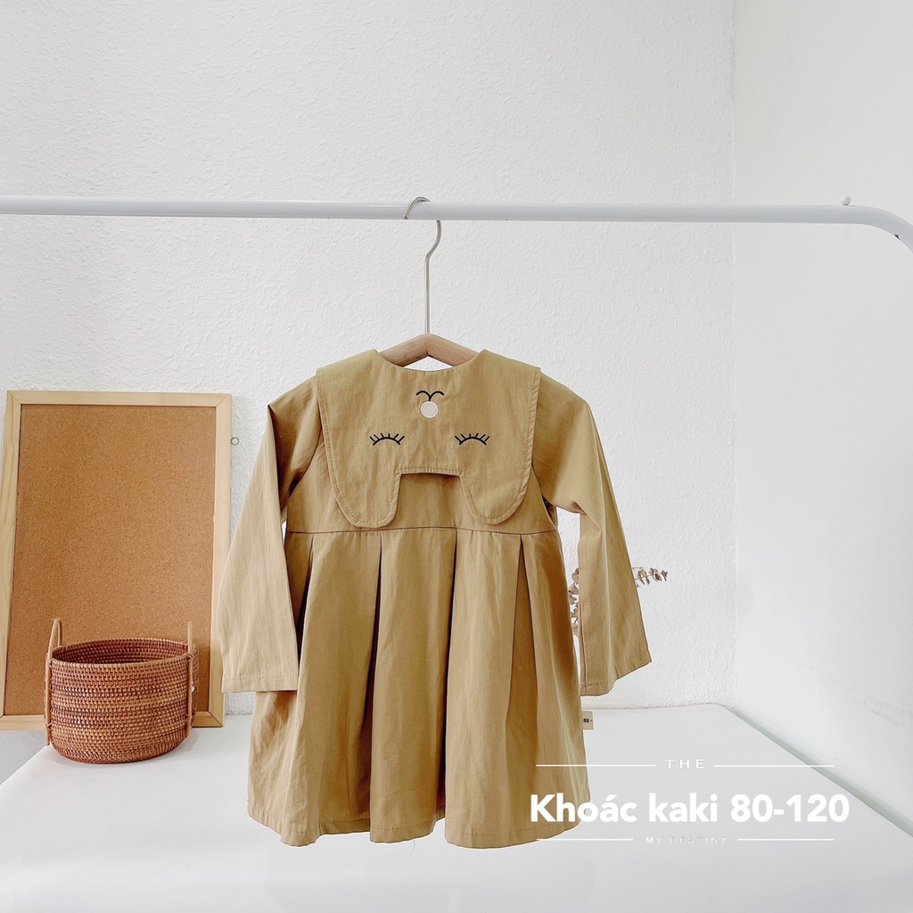 Áo khoác kaki dáng váy TAI MÈO cho bé gái 1-5 tuổi (Mã 230504)
