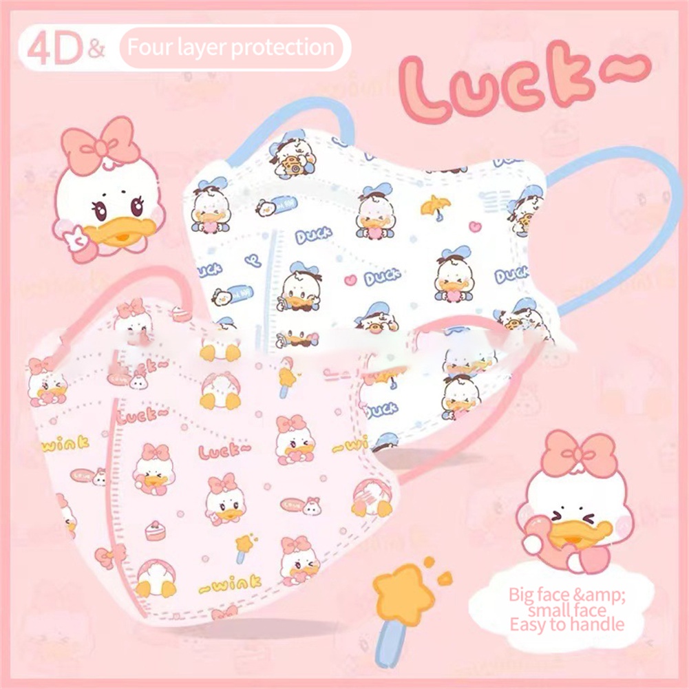 Khẩu trang gấu dâu Lotso 3D,4D,5D hoạt hình phong cách Hàn Quốc cho người lớn in hình dễ thương