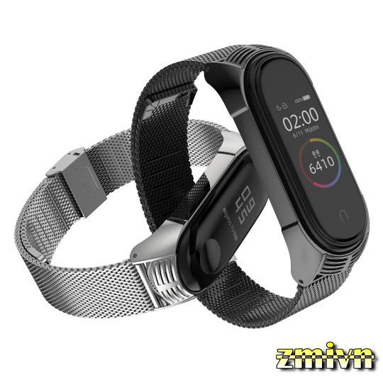 Dây đeo kim loại dành cho Xiaomi Miband 3 Miband 4 (bản Plus)