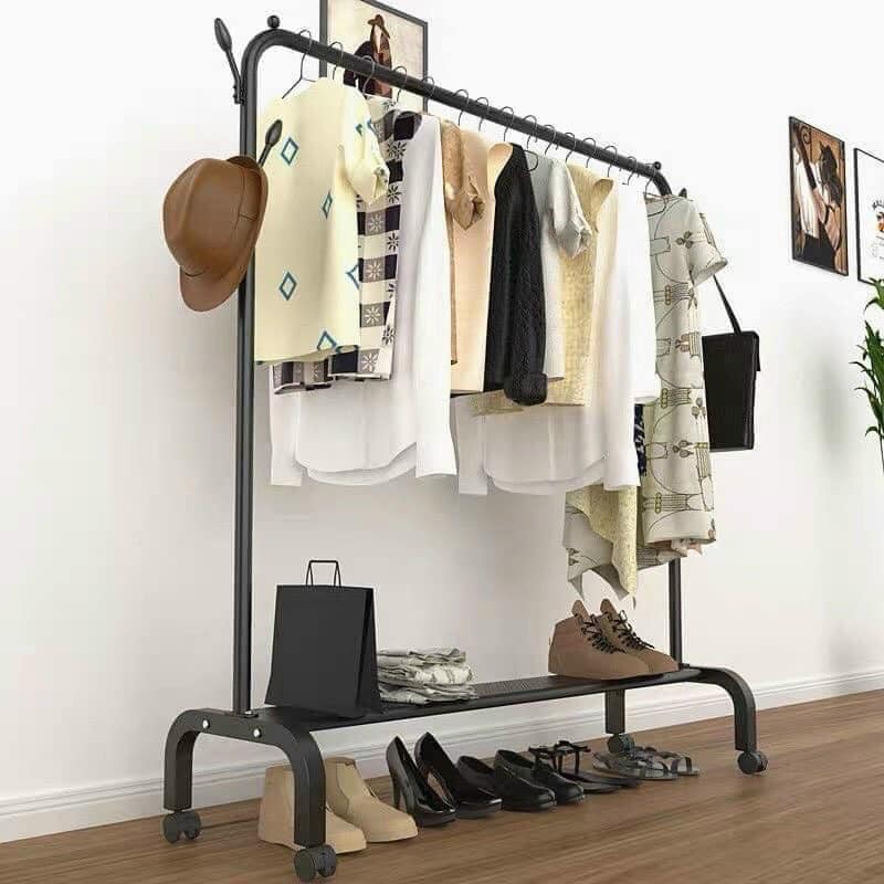 Kệ treo quần áo, giá treo mẫu mới có kèm 8 móc bên hông 150x110cm