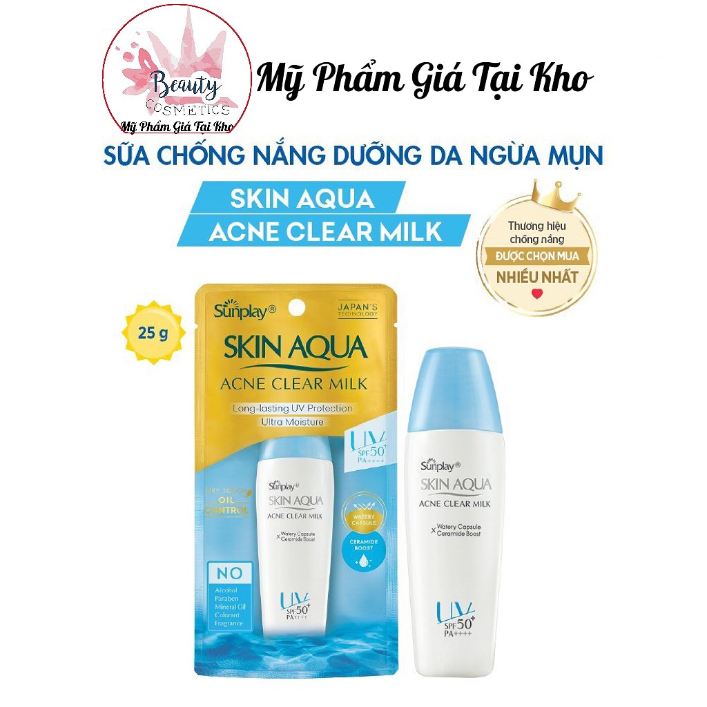 Sữa chống nắng dưỡng da ngừa mụn Sunplay Skin Aqua Acne Clear SPF 50+ PA++++ 25g