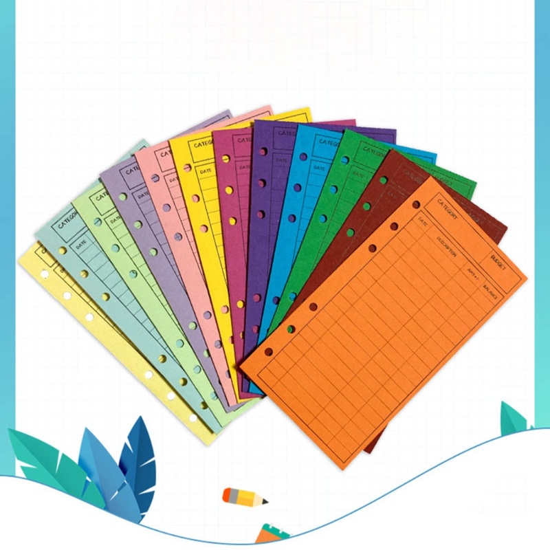 Bộ 12 Phong Bì Với Lỗ Trước 6.5X3.4 In 12 Màu Để Theo Dõi Tiền