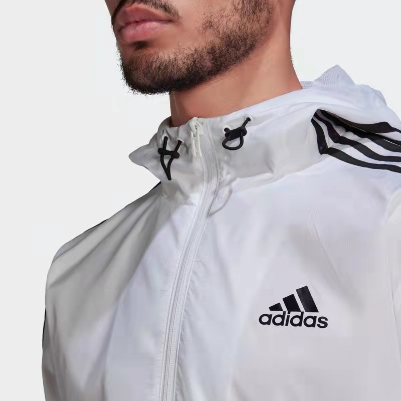 Áo Khoác Gió Adidas Màu Trơn Phối Khóa Kéo Thời Trang Cho Cặp Đôi