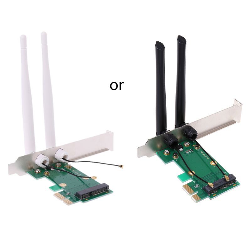 Card Wifi Mini Pci-E Express Sang Pci-E Với 2 Ăng Ten