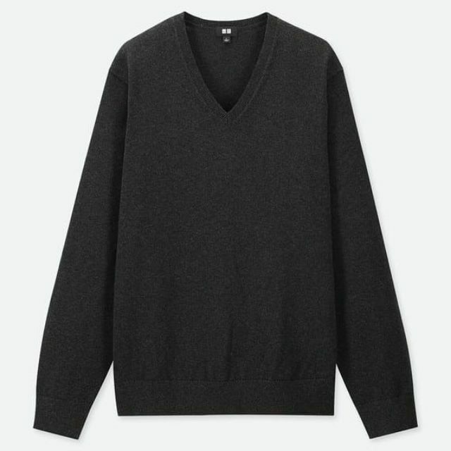Áo len nam cổ tim thời trang dòng Machine Washable của Uniqlo .