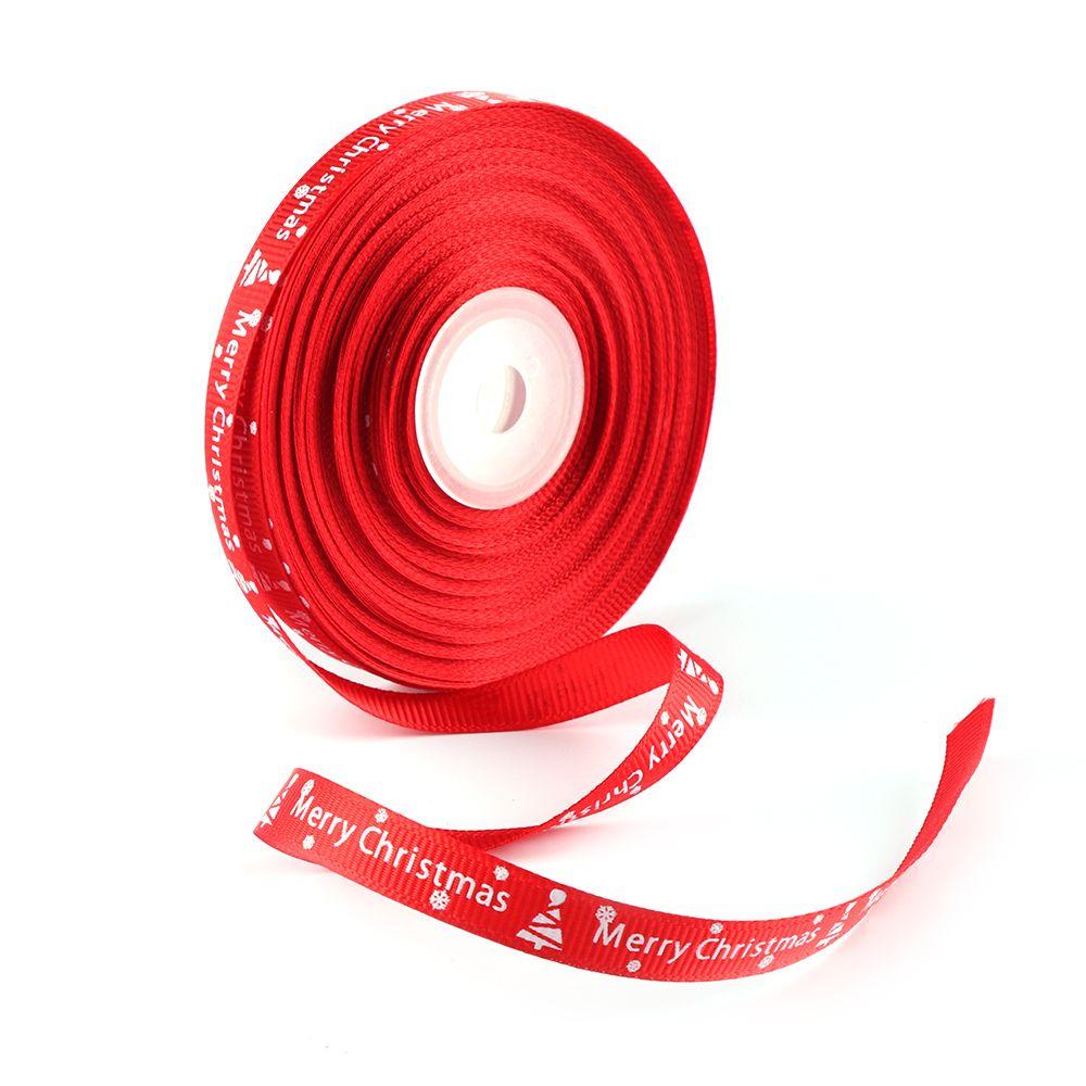 Cuộn Dây Ruy Băng In Chữ Merry Christmas Dài 25 Yards Dùng Trang Trí Giáng Sinh