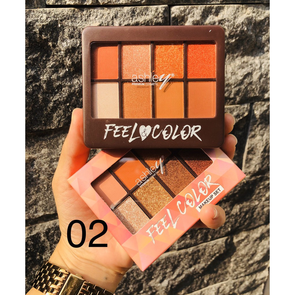 Bảng Phấn Mắt, Má Hồng & Tạo Khối Ashley Feel Color 2 Tầng 12 Ô Số 02
