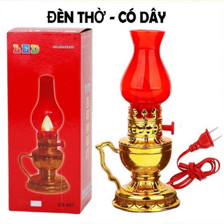 Đèn thờ LED vĩnh cửu, cắm điện, thiết kế cổ kính, hài hoà, cân đối, tăng phần trang nghiêm nơi thờ tự