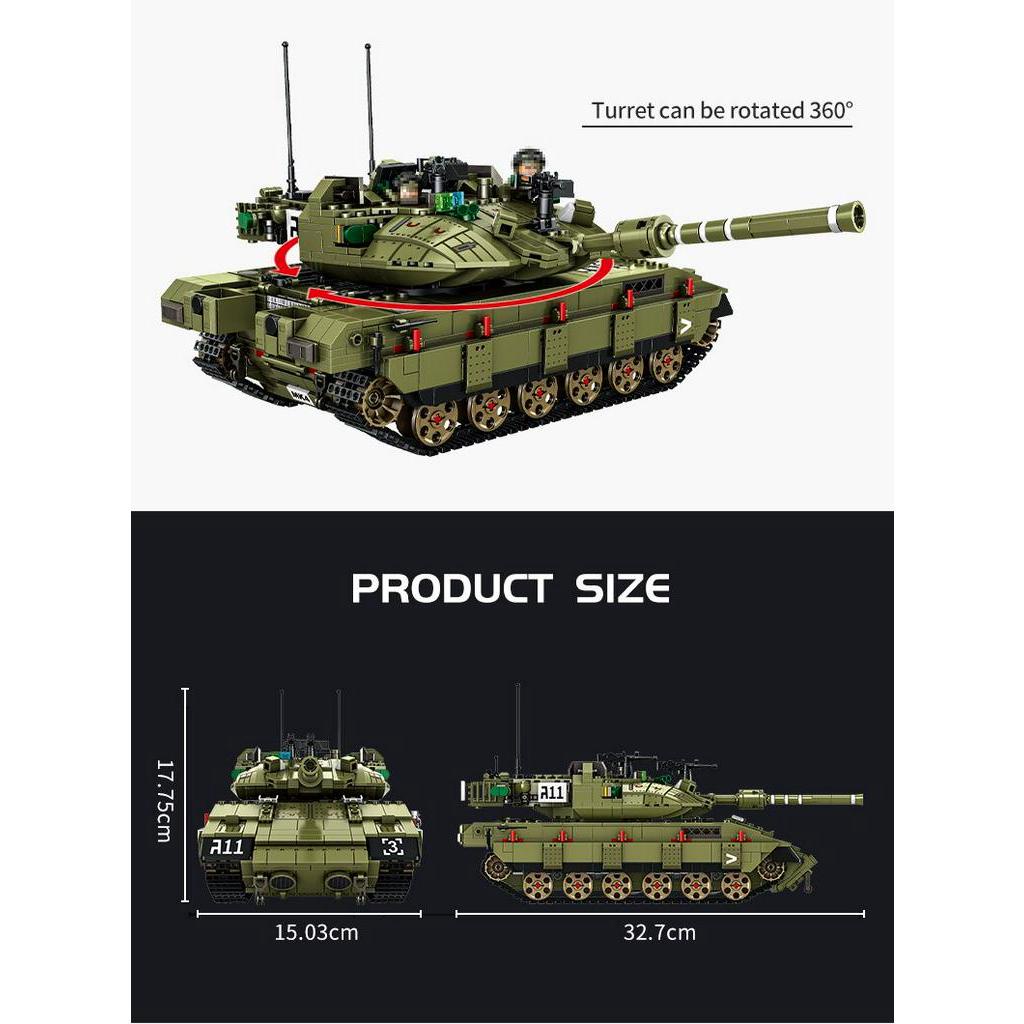 Đồ chơi Lắp ráp Mô hình  Xe Tăng PANLOS 632009 Military Series WW2 Israel MK4 Main Battle Tank