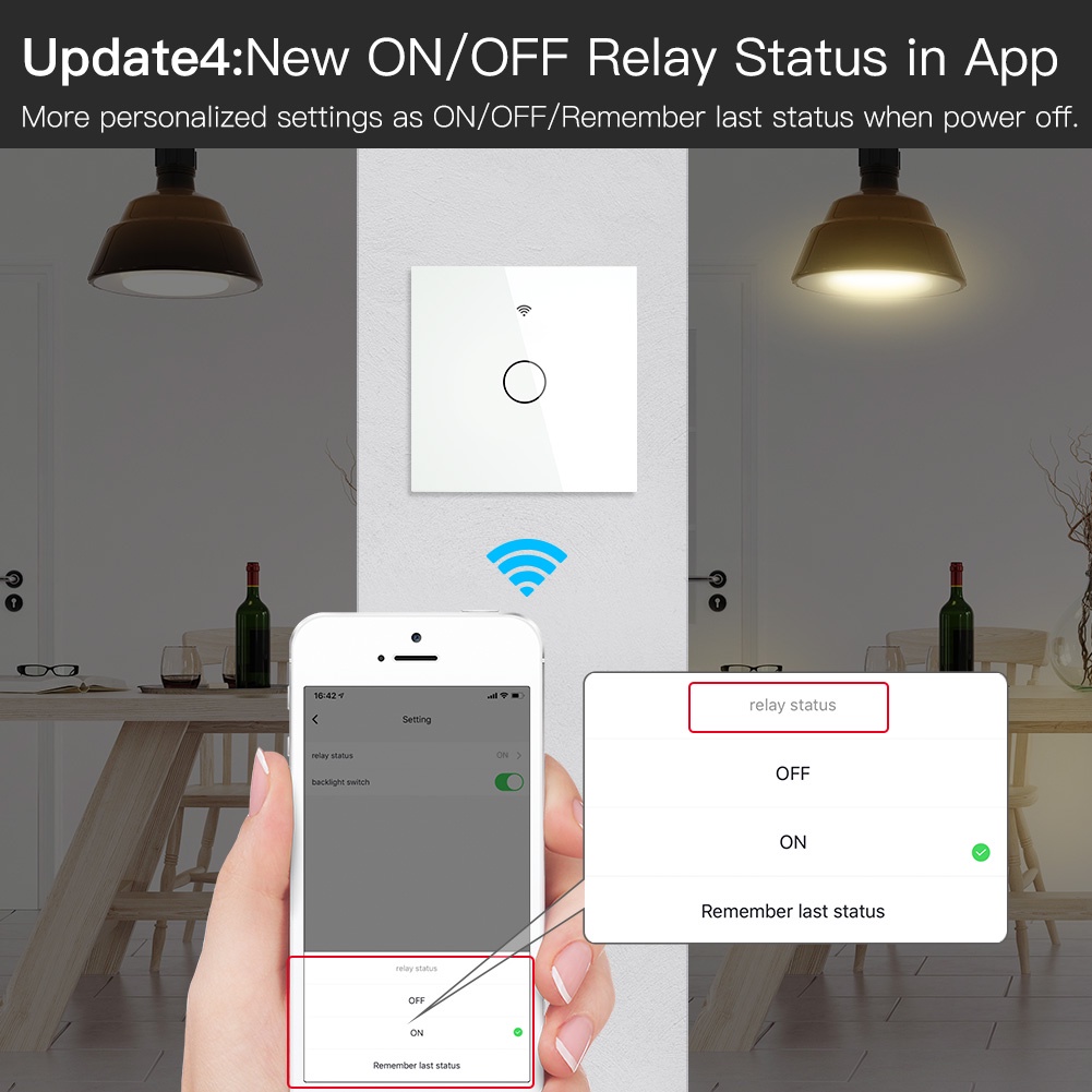 GOOGLE Công Tắc Đèn Cảm Ứng Thông Minh MOES ZigBee