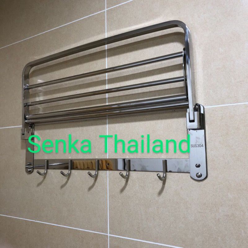 Máng khăn, dàn vắt khăn đa năng, móc áo Inox SUS 304 nhà tắm khách sạn gấp gọn