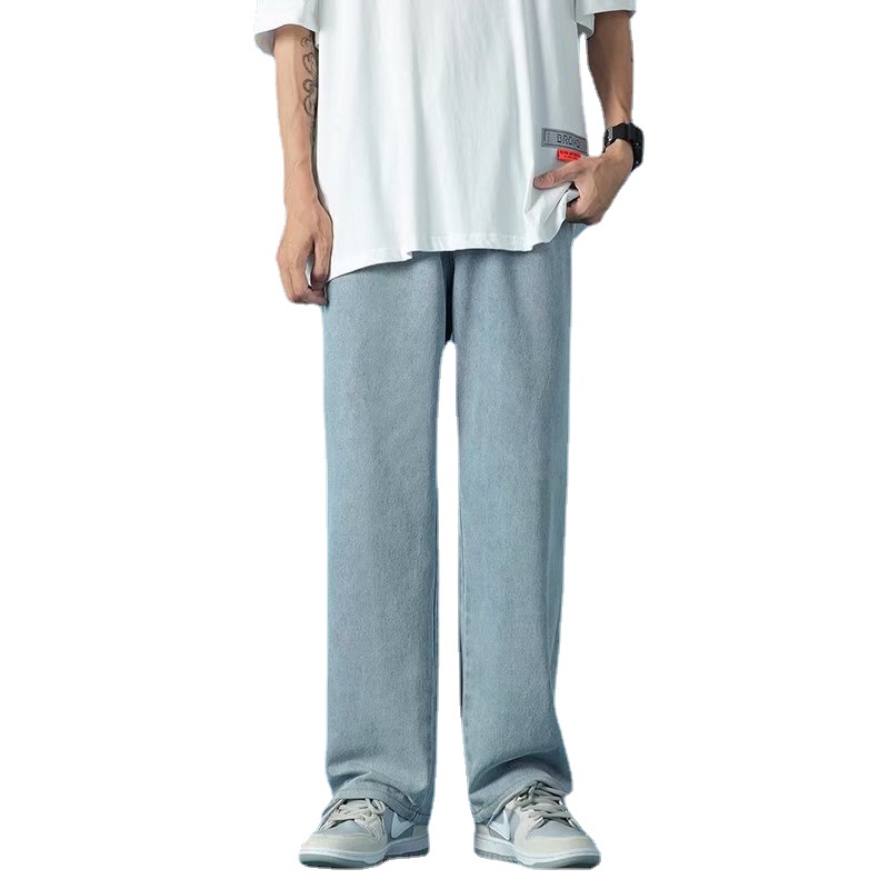 [COD] Quần Jean Dài Thẳng Dáng Rộng Phong Cách Hong Kong Và Mỏng [Thắt Lưng Dây Rút] [Không Cần Thắt Lưng]