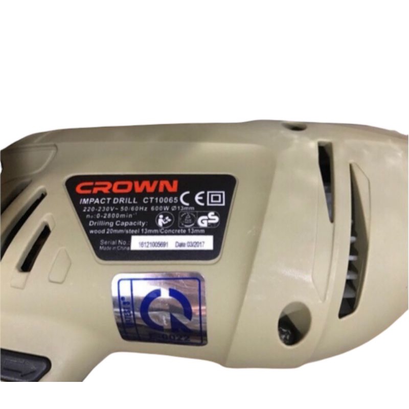 Máy khoan Crown CT10065 13mm 600W Có khoan bê tông