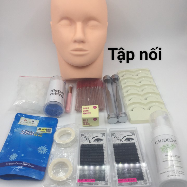 Combo tập nối mi cơ bản 360k_dụng cụ mi_keo nối mi_uốn mi_Huy Hoàng Mi