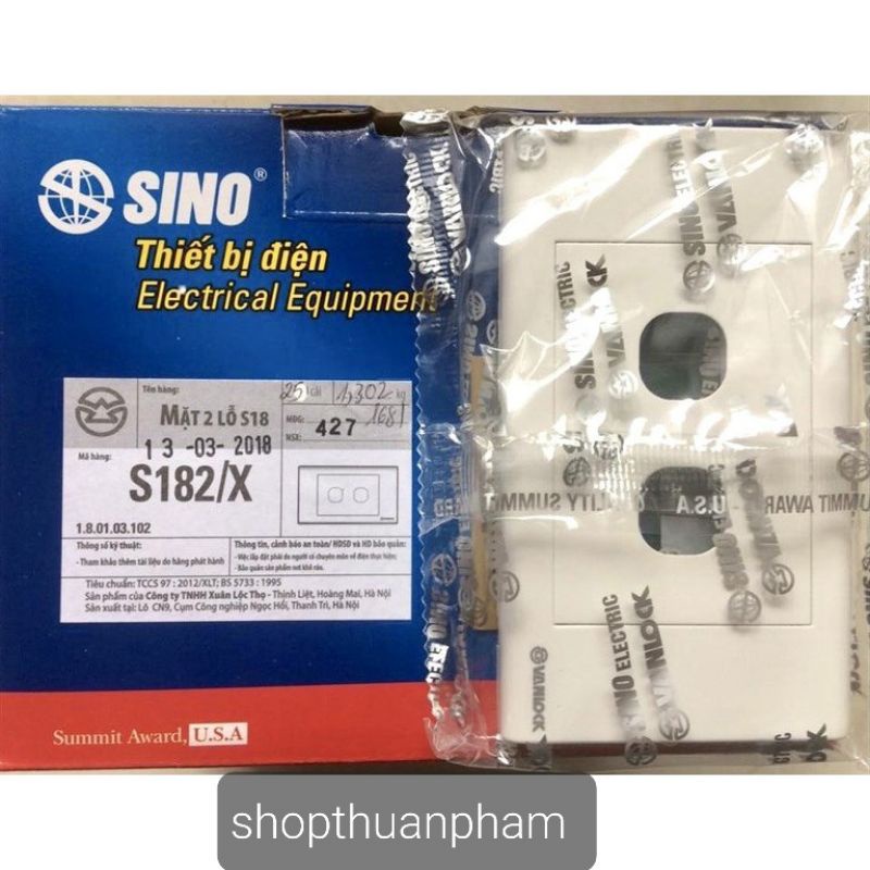 Mặt 2 công tắc S18 chính hãng SiNo