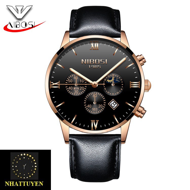 ĐỒNG HỒ NAM NIBOSI 2325 ( 1985) - DÂY DA CAO CẤP CHẠY FULL 6 KIM, NAM TÍNH, CUỐN HÚT - HÀNG CHÍNH HÃNG [FULLBOX] | BigBuy360 - bigbuy360.vn