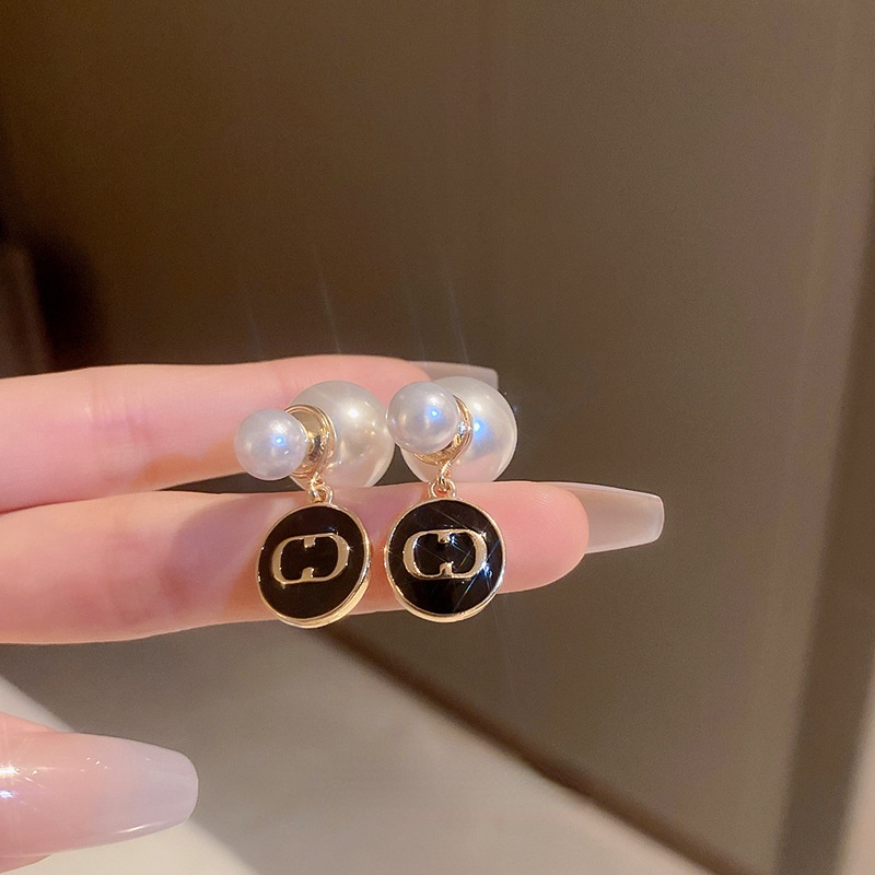 Bông Tai Chữ Cái Đính Ngọc Trai Phong Cách Hàn Quốc Dành Cho Nữ