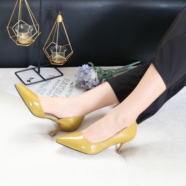 Giày cao gót mũi nhọn hở eo 5p có thêm bigsize 40_41_42 cho nàng ngoại cỡ