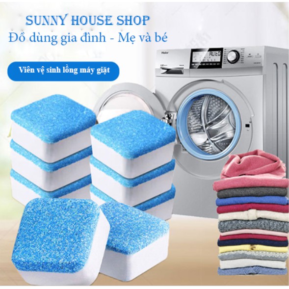 [12 viên] Hộp 12 Viên Tẩy Vệ Sinh Lồng Máy Giặt - Diệt Khuẩn - Tẩy Cặn Bẩn Máy Giặt