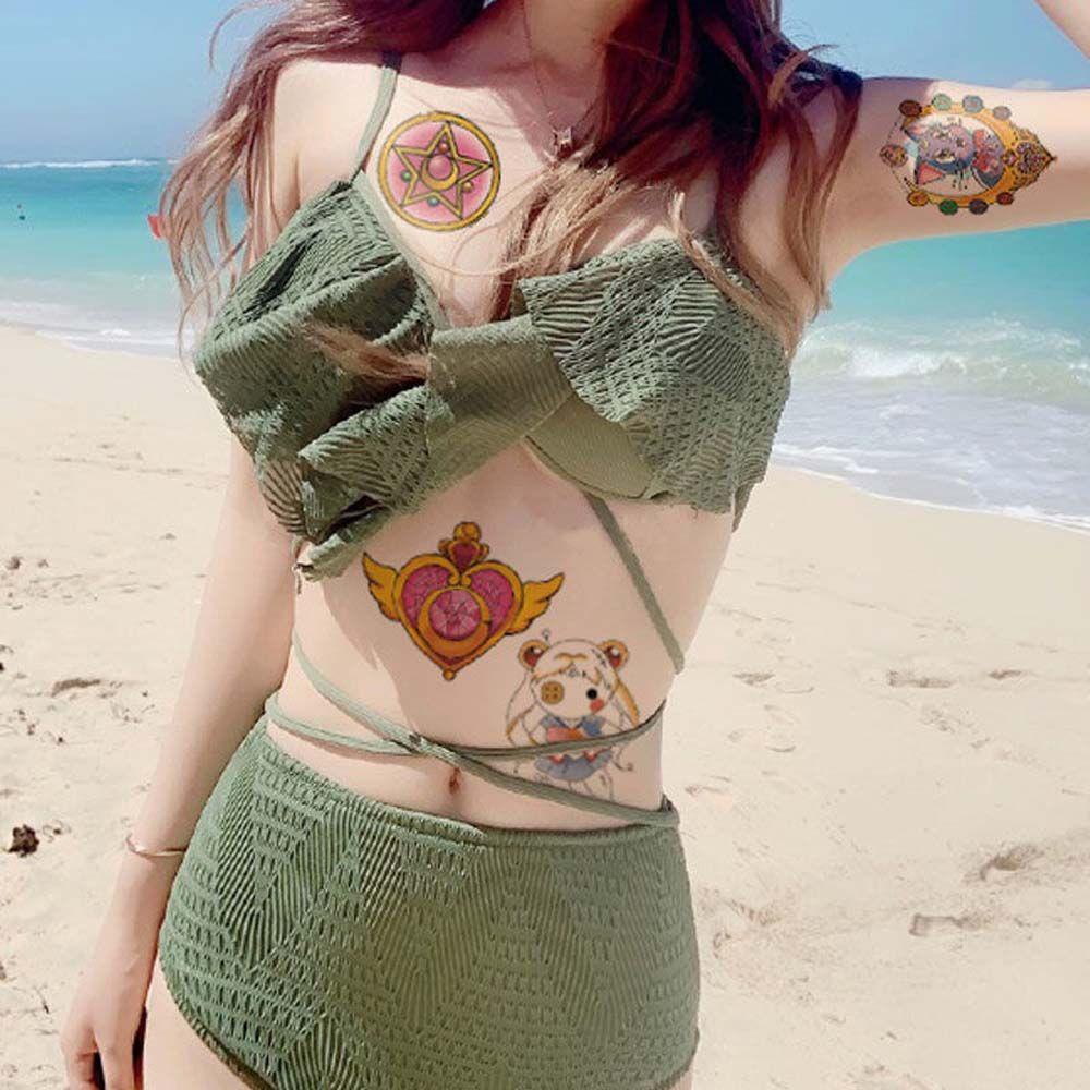 Hình Xăm Dán Tạm Thời Chống Nước Hình Thủy Thủ Mặt Trăng