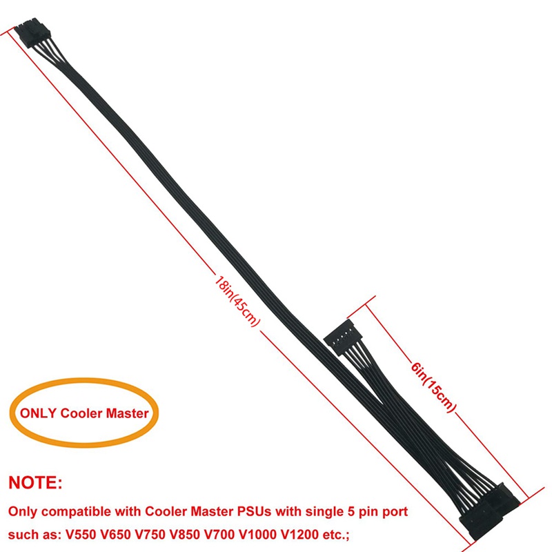 Dây Cáp Nguồn Ổ Cứng Hdd 5 Pin Sang 3 Sata Cho Cooler Master V550 V650 V750 V850 V1000 V1000