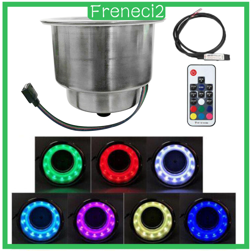 Giá Đỡ Cốc Nước Bằng Thép Không Gỉ Có Đèn Led Rgb Freneci2 Cho Tàu Thuyền / Xe Hơi / Rv