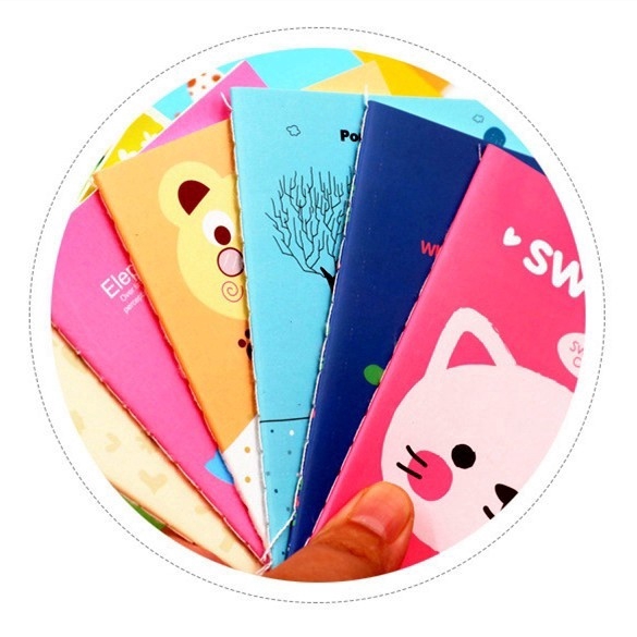 1 Sổ Tay Ghi Chú Mini In Họa Tiết Động Vật / Hoa / Mèo Hoạt Hình Ngẫu Nhiên