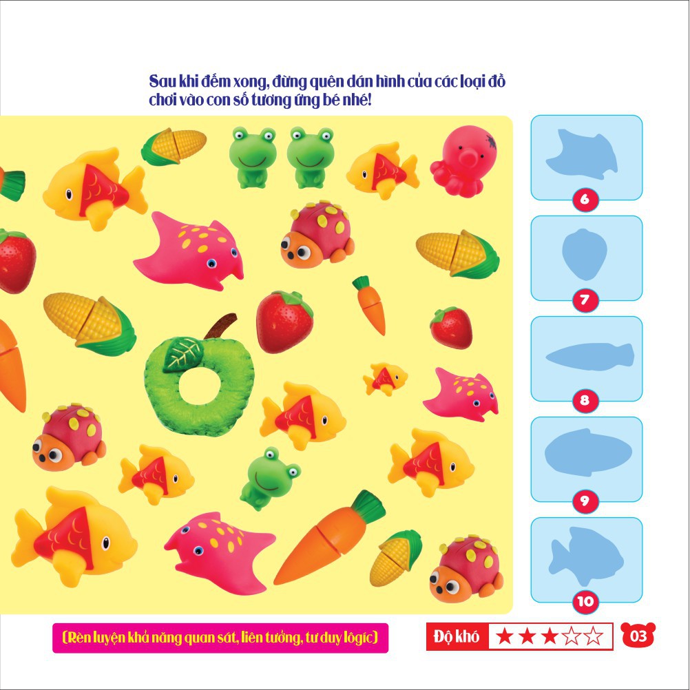 Sách - Rèn luyện phát triển trí óc cho trẻ( 2-6 tuổi) bóc dán hình thông minh IQ-EQ-CQ - C | BigBuy360 - bigbuy360.vn