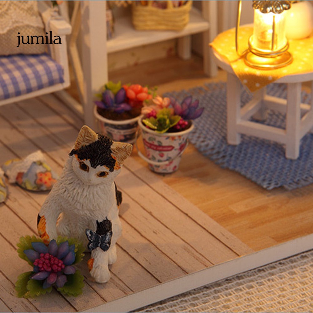 Mô hình đồ chơi nhà búp bê 3D mini đèn LED DIY thiết kế thủ công
