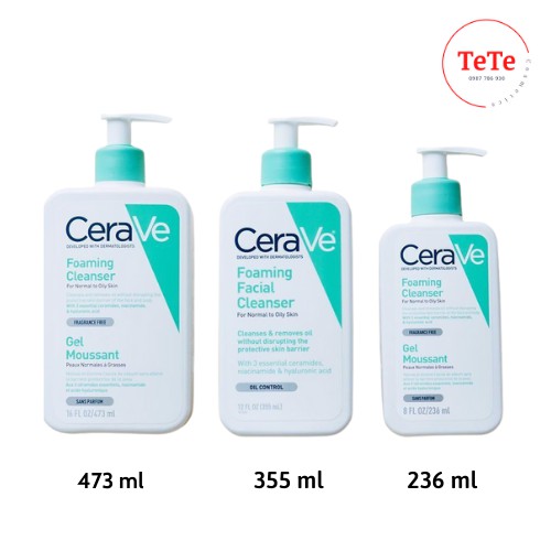 Sữa Rửa Mặt Cerave Foaming - Cerave Facial Cleanser Sạch Sâu Giảm Mụn