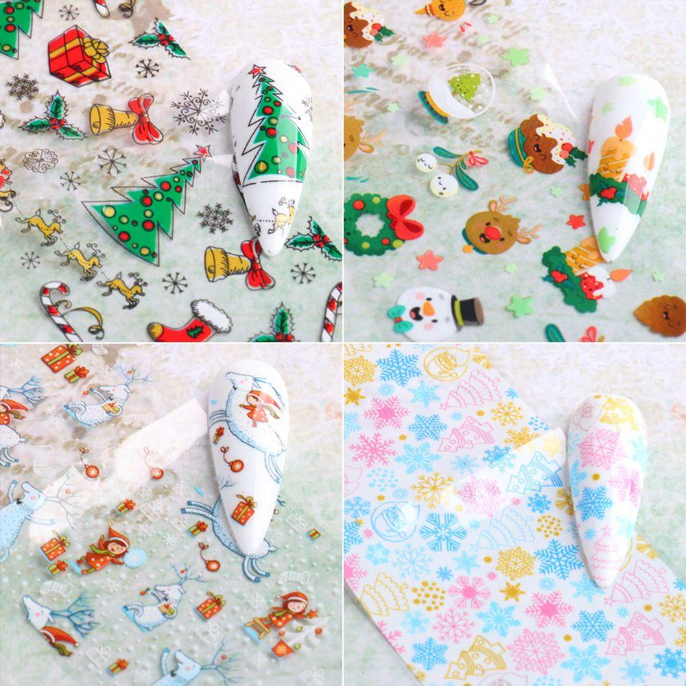 Bộ 10 Miếng Dán Trang Trí Móng Tay Chủ Đề Năm Mới