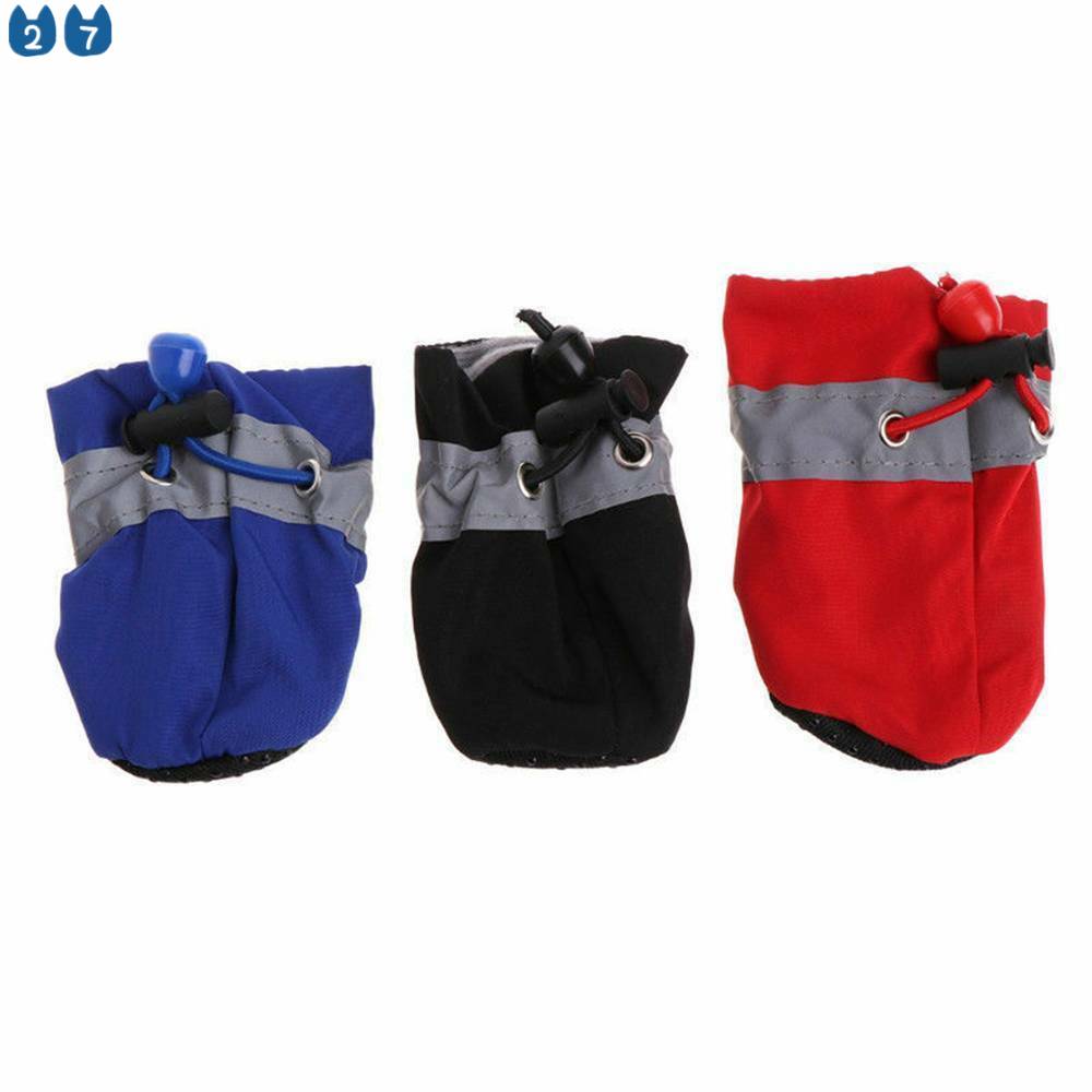 Bộ 4 Giày Boot Chống Nước Chống Trượt Cho Thú Cưng Cỡ S/M/L/XL 27