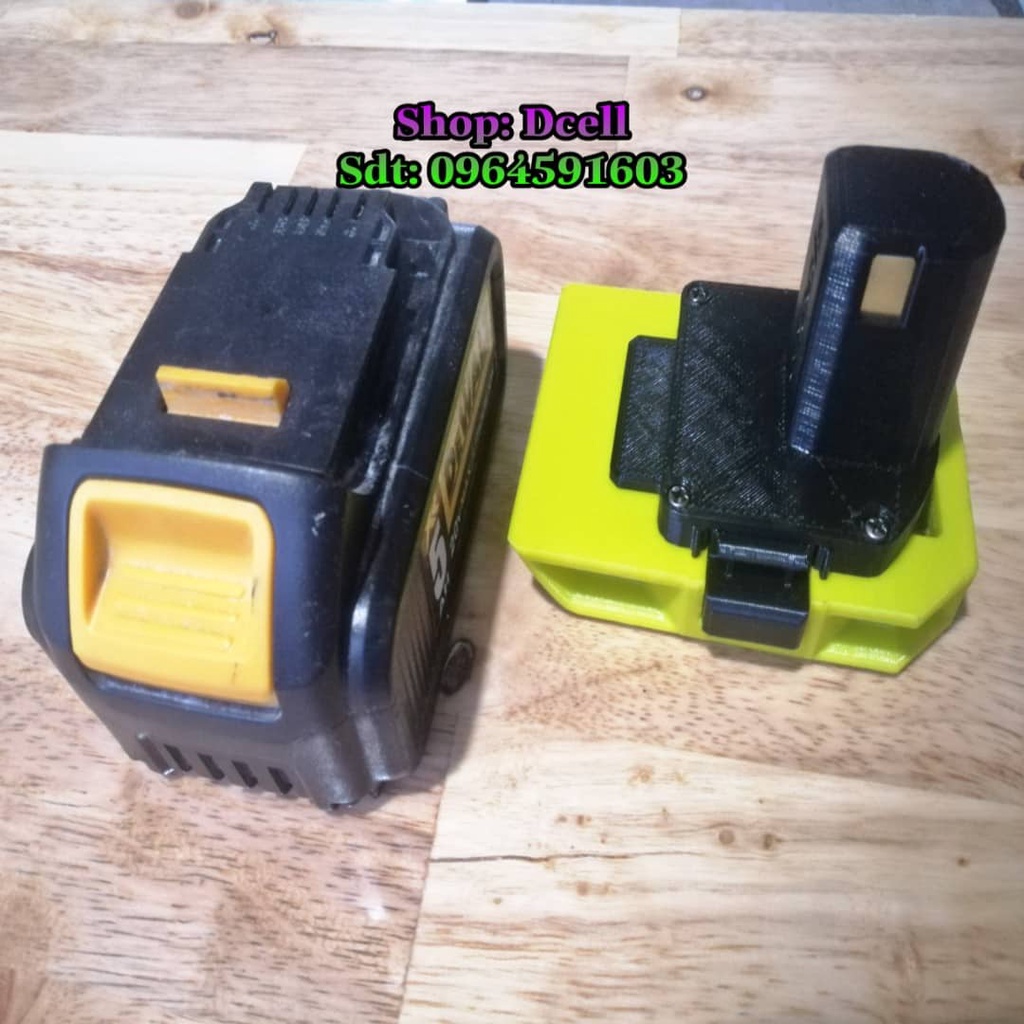 Đế Chuyển Pin Dewalt Cho Máy Ryobi 18v In 3D Siêu Bền - Pin Dewalt sang Ryobi