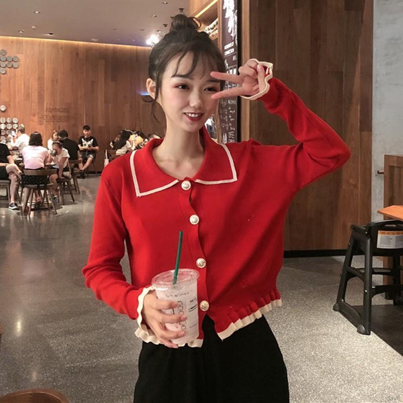 Áo Cardigan dệt kim tay dài phong cách Hàn Quốc