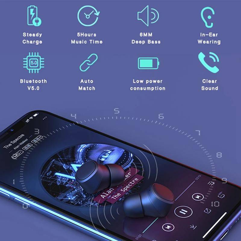 Tai Nghe Bluetooth Không Dây Tws HIFI IPX6 Chống Nước Kèm Mic Cho Điện Thoại tai nghe bluetooth tai nghe loa bluetooth tai nghe không dây loa bluetooth mini