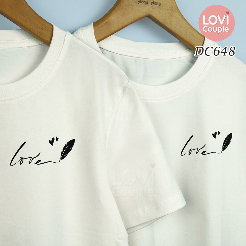 [Freeship đơn từ 0đ] [Dòng Cao Cấp] Áo Thun Cặp Love Lông Vũ DC648