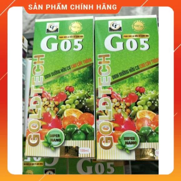 Phân bón lá sinh học cao cấp G05 giá rẻ Hàng chính hiệu goldtech còn nguyên tem chống hàng giả chai 100ml