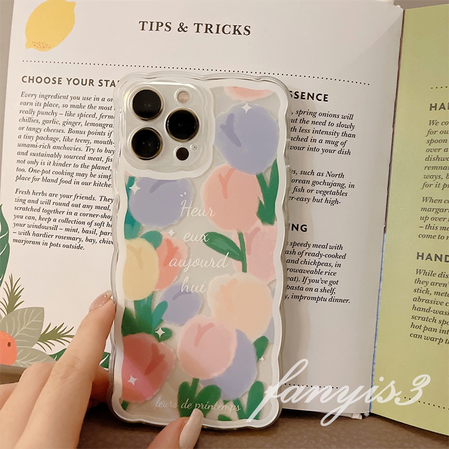 Ốp Điện Thoại Mềm Trong Suốt Họa Tiết Hoa Tulip Cho For iPhone 13 12 11 Pro Max X XR Xs Max 7 8 Plus SE 2020
