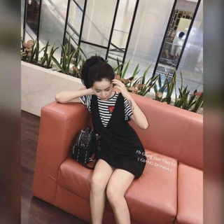Set váy yếm kèm áo 