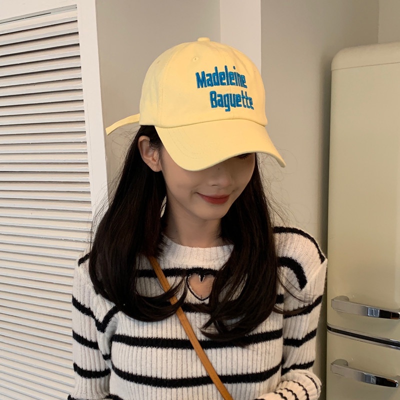 Mũ Lưỡi Trai Mềm Mại Thêu Chữ To Phong Cách Hàn Quốc Thời Trang 2022 Dành Cho Nữ