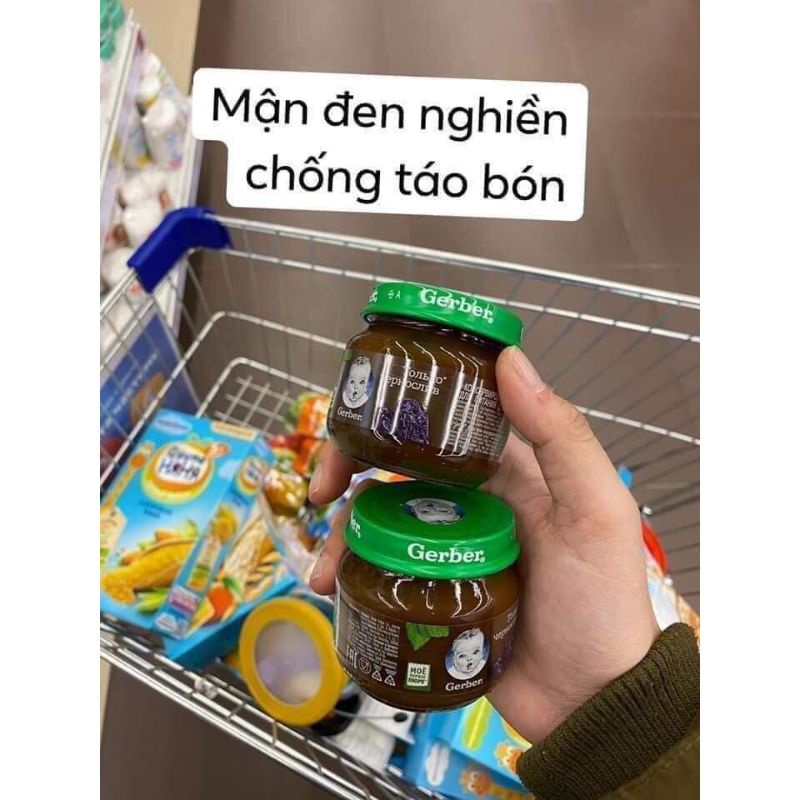 (Date: 2023) Mận đen nghiền Gerber cho bé bị táo bón