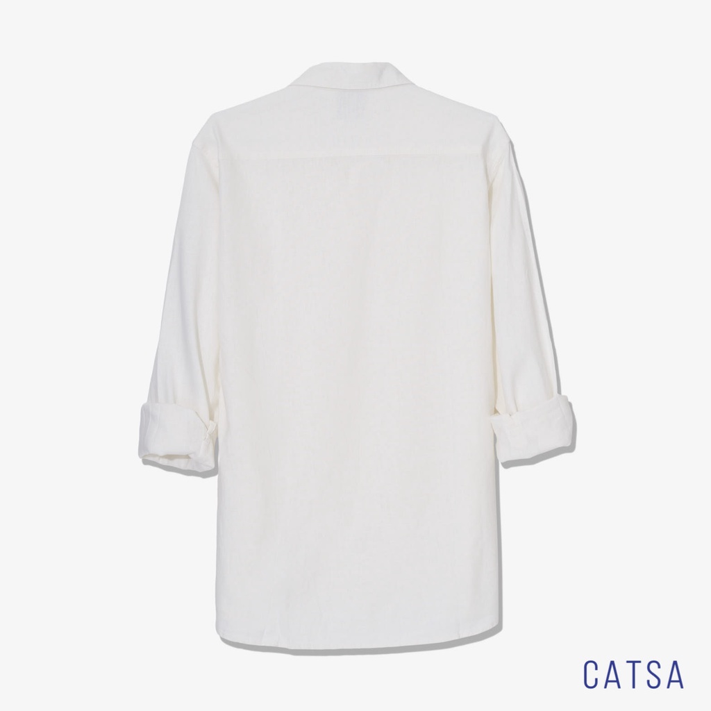 Áo sơ mi trắng CATSA, shirt trắng form rộng Oversize mặc thoải mái, phong cách ASC347