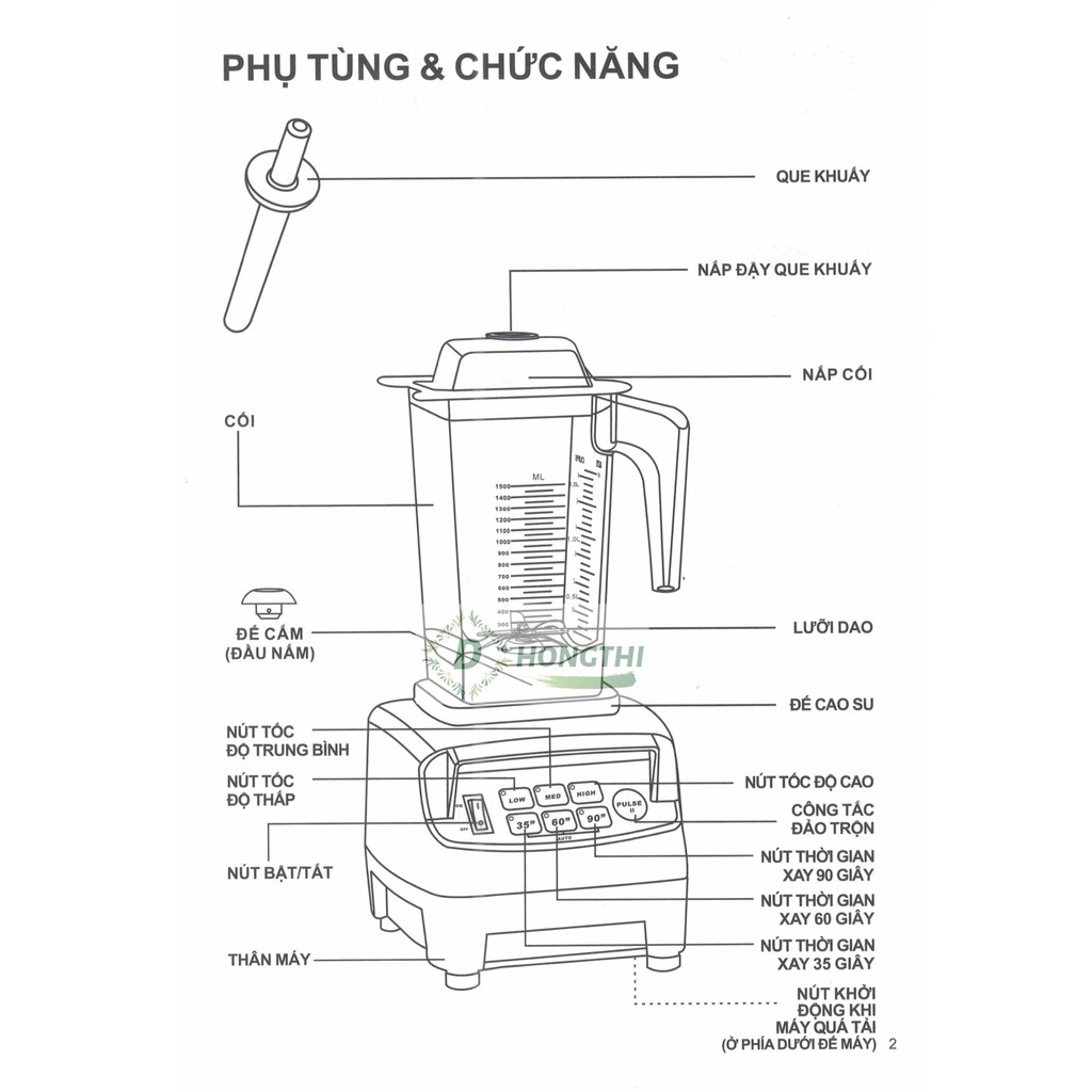 Máy xay sinh tố công nghiệp cơ JTC OmniBlend I Moni 767A TM MÀU ĐEN- Nhập Khẩu Chính Hãng