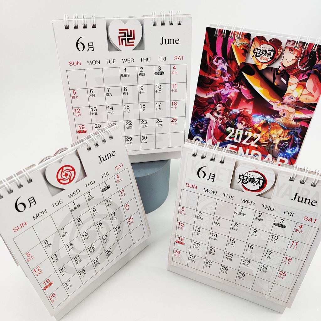 Lịch Để Bàn 2022 Họa Tiết Hoạt Hình Demon Slayer Jujutsu Kaisen YS2
