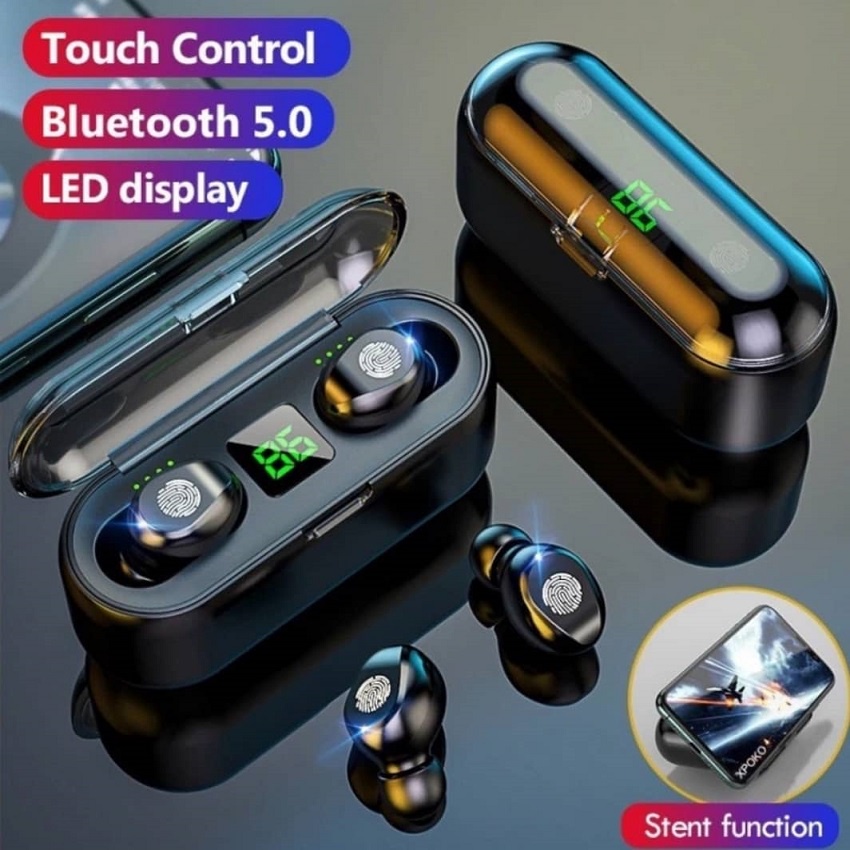 Tai nghe bluetooth AMOI F9 TWS 5.0 bản Quốc tế không dây cảm ứng chống nước IPX5, chống ồn tích hợp sạc dự phòng 2500mAh