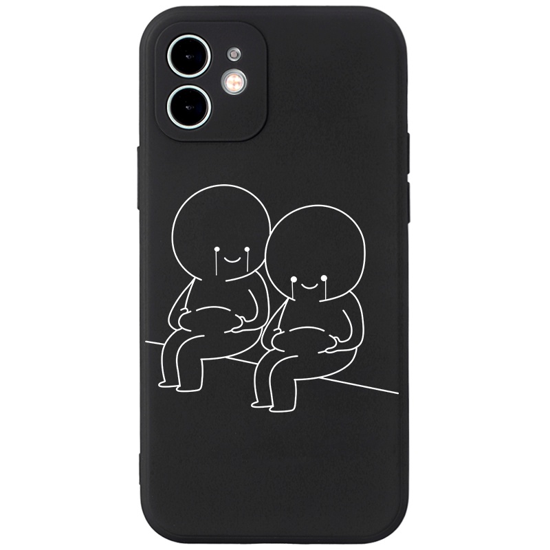 Ốp lưng JURSUE hoạt hình cặp đôi dễ thương đẹp cho iPhone 13 12 11 Pro Max SE 2020 X XR XS ip 8 7 6 6S Plus kute Y169